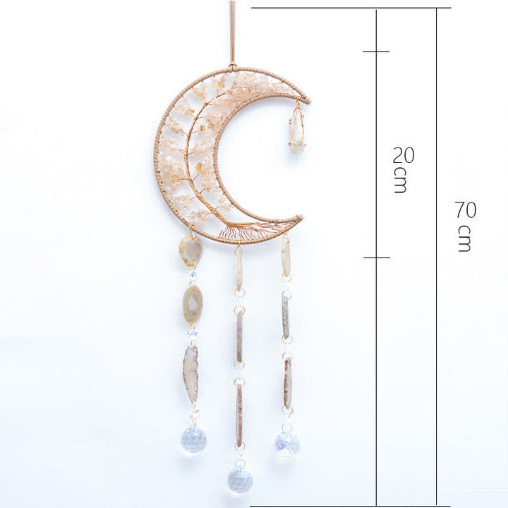 Carillon éolien en forme d'arbre de vie avec gravier citrine Olivenorma