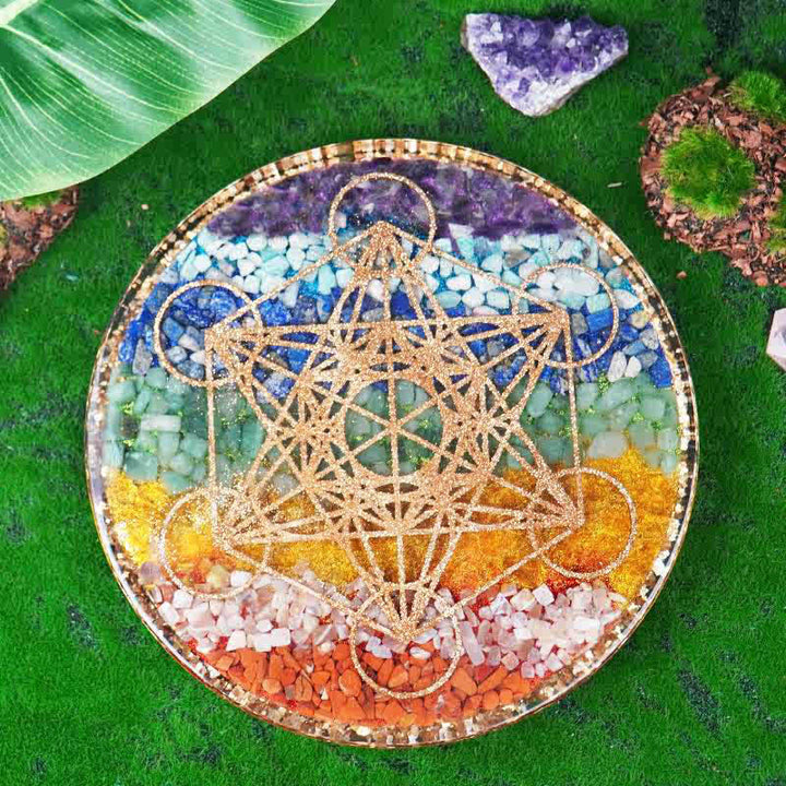 Décoration en résine pour chakras du cube de Métatron Olivenorma