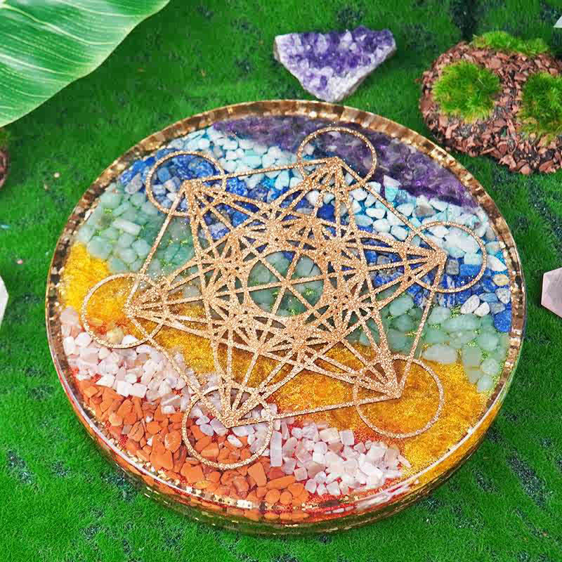 Décoration en résine pour chakras du cube de Métatron Olivenorma