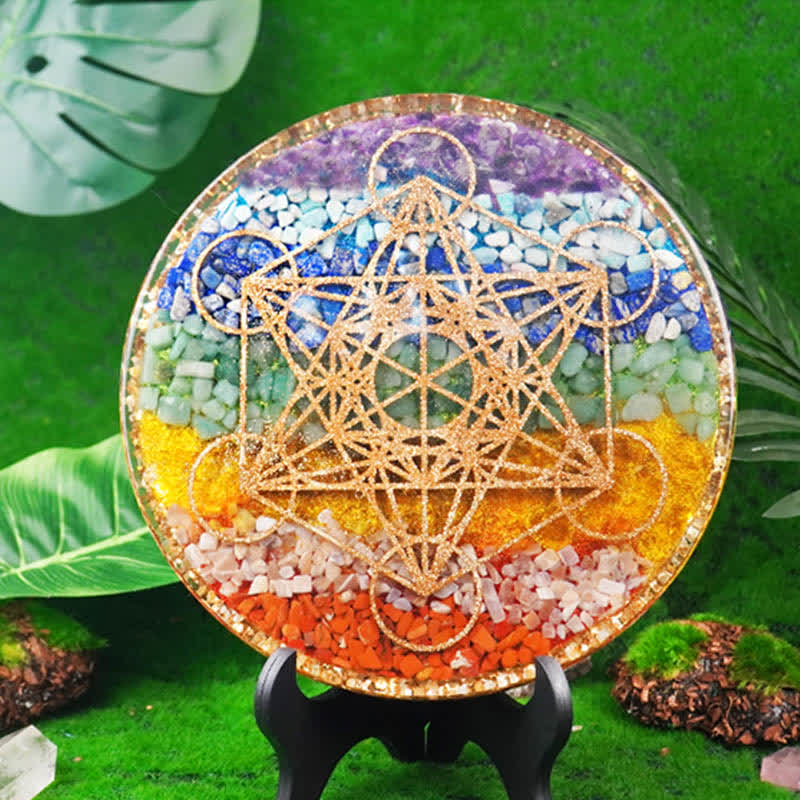 Décoration en résine pour chakras du cube de Métatron Olivenorma