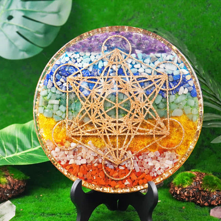 Décoration en résine pour chakras du cube de Métatron Olivenorma
