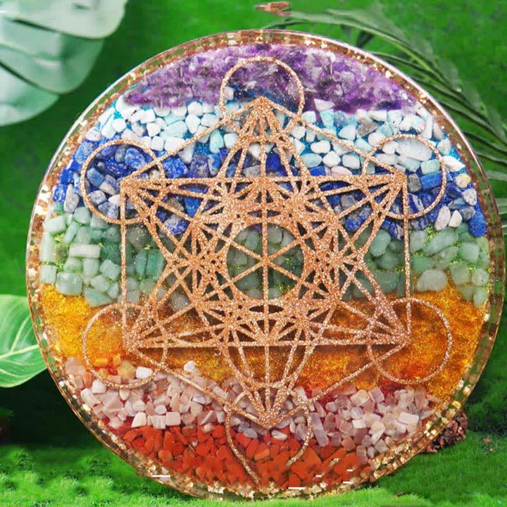 Décoration en résine pour chakras du cube de Métatron Olivenorma