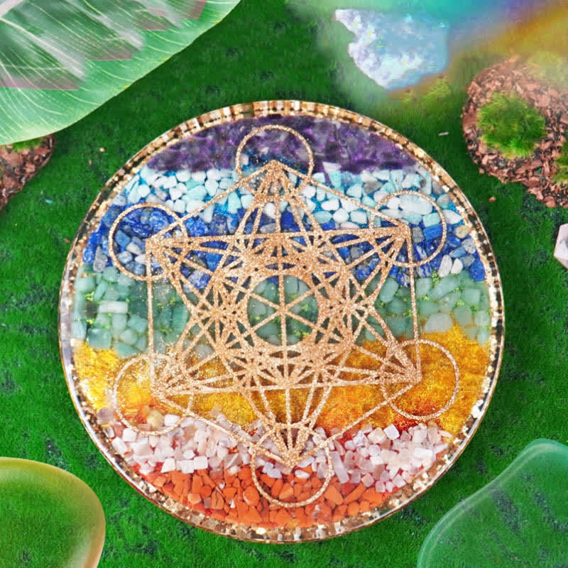 Décoration en résine pour chakras du cube de Métatron Olivenorma