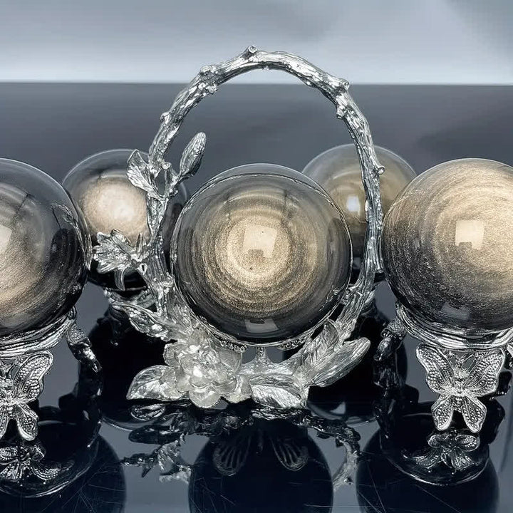Sphère de cristal d'obsidienne dorée naturelle Olivenorma