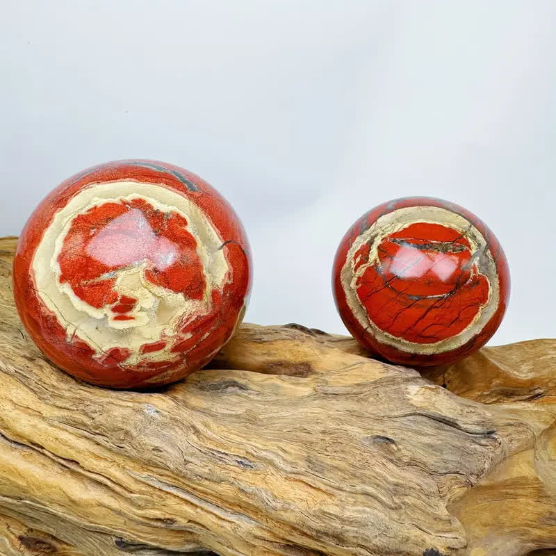 Sphère de cristal de jaspe rouge naturel Olivenorma