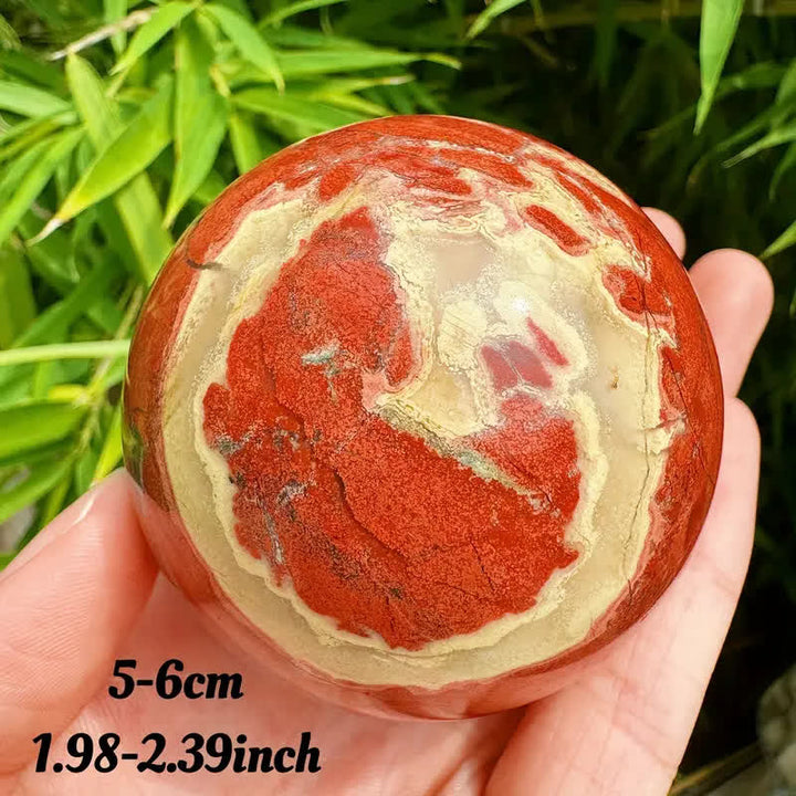 Sphère de cristal de jaspe rouge naturel Olivenorma