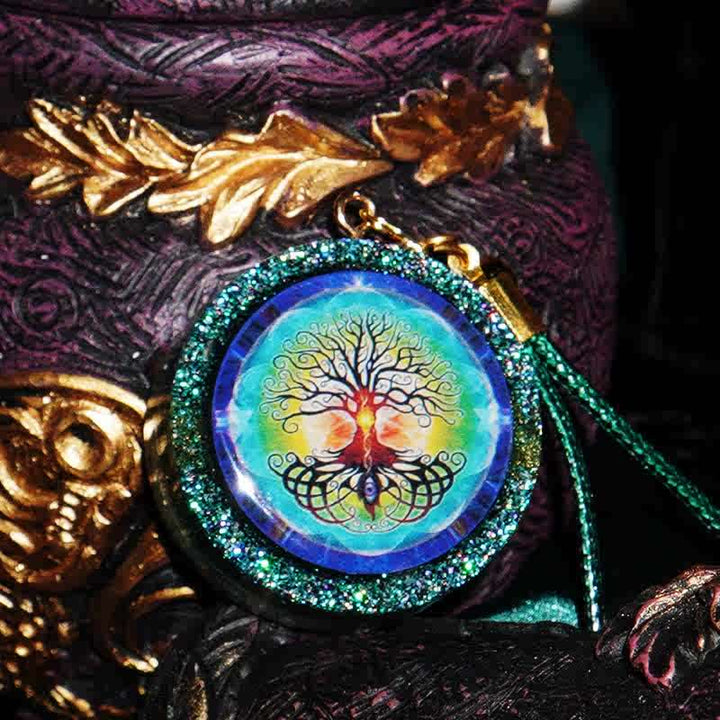 Collier Orgonite Arbre de Vie en Fluorite Verte Olivenorma