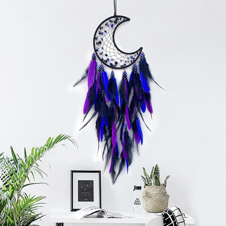 Attrape-rêves Olivenorma Moon Purple Pink Feather