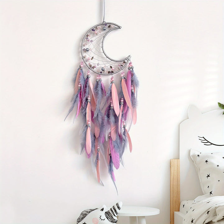 Attrape-rêves Olivenorma Moon Purple Pink Feather