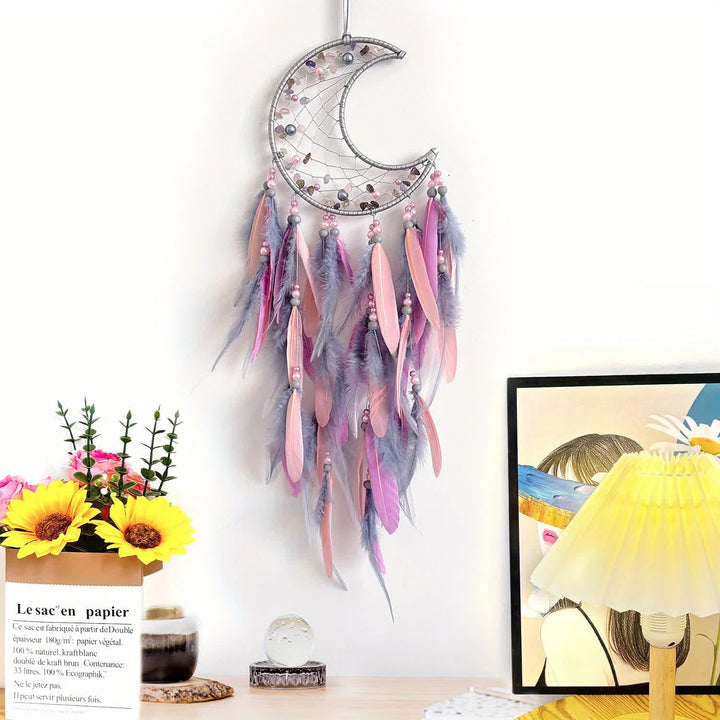 Attrape-rêves Olivenorma Moon Purple Pink Feather