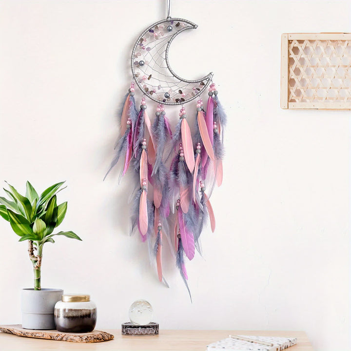 Attrape-rêves Olivenorma Moon Purple Pink Feather