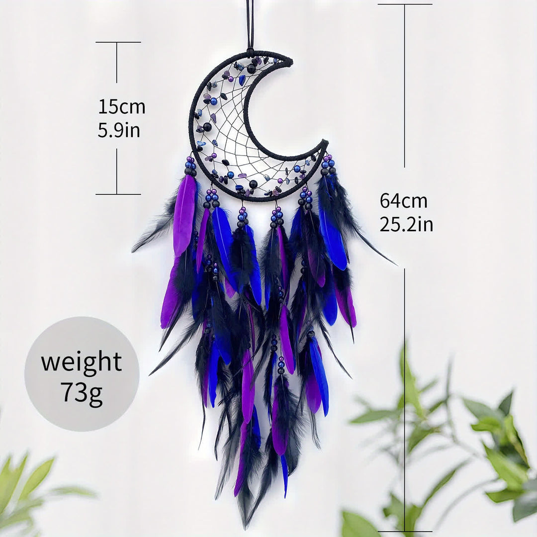 Attrape-rêves Olivenorma Moon Purple Pink Feather
