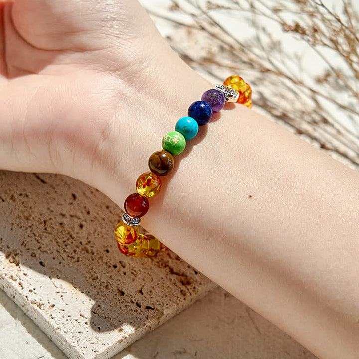 Bracelet de perles Arbre de vie Chakra Ambre Olivenorma