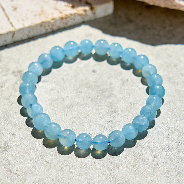 Bracelet en perles d'aigue-marine naturelle Olivenorma 7-14 mm