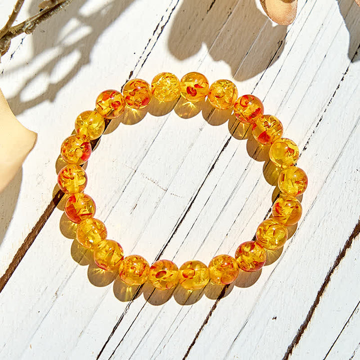 Bracelet de perles d'ambre artificielles Olivenorma