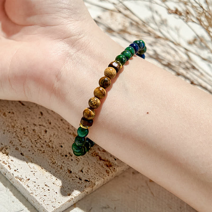 Bracelet en perles de jaspe turquoise africaine naturelle Olivenorma