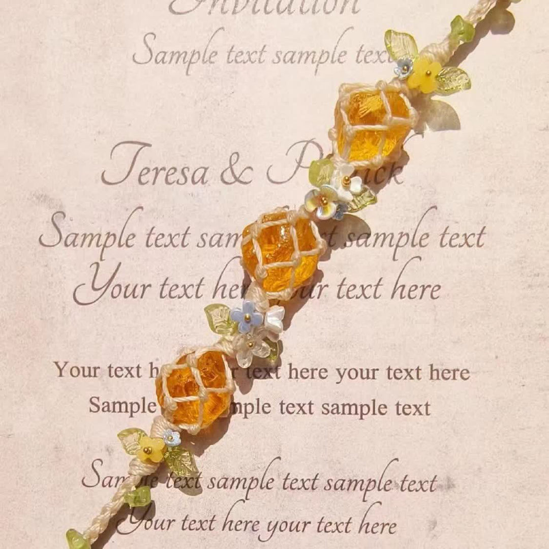Bracelet tressé en cristal de citrine et péridot naturel Olivenorma