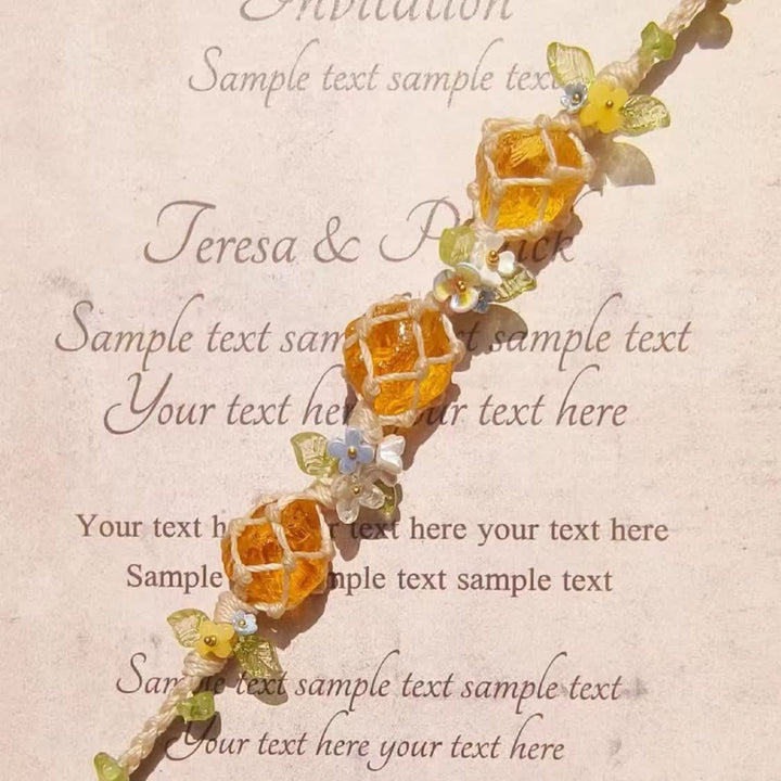 Bracelet tressé en cristal de citrine et péridot naturel Olivenorma
