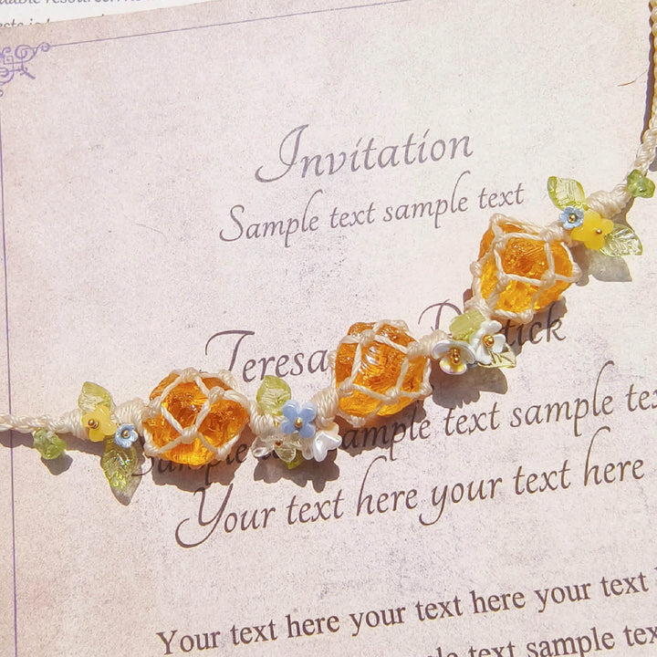 Bracelet tressé en cristal de citrine et péridot naturel Olivenorma