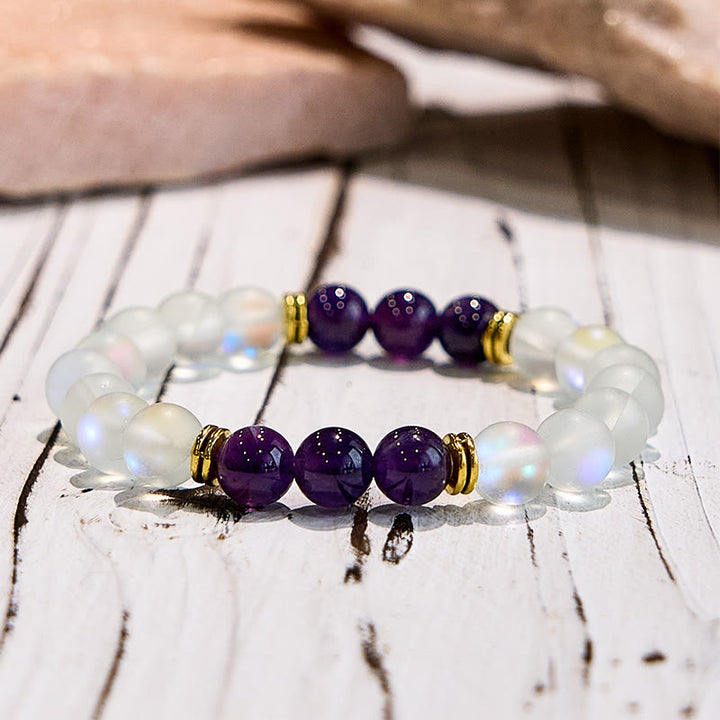 Bracelet en quartz naturel Angel Aura à paillettes givrées Olivenorma