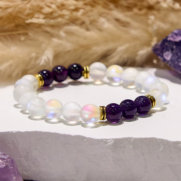 Bracelet en quartz naturel Angel Aura à paillettes givrées Olivenorma
