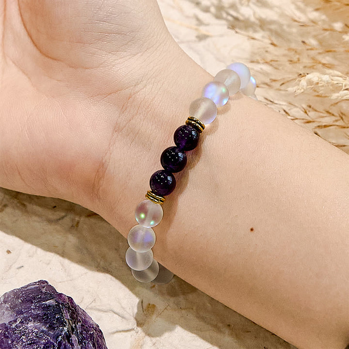 Bracelet en quartz naturel Angel Aura à paillettes givrées Olivenorma