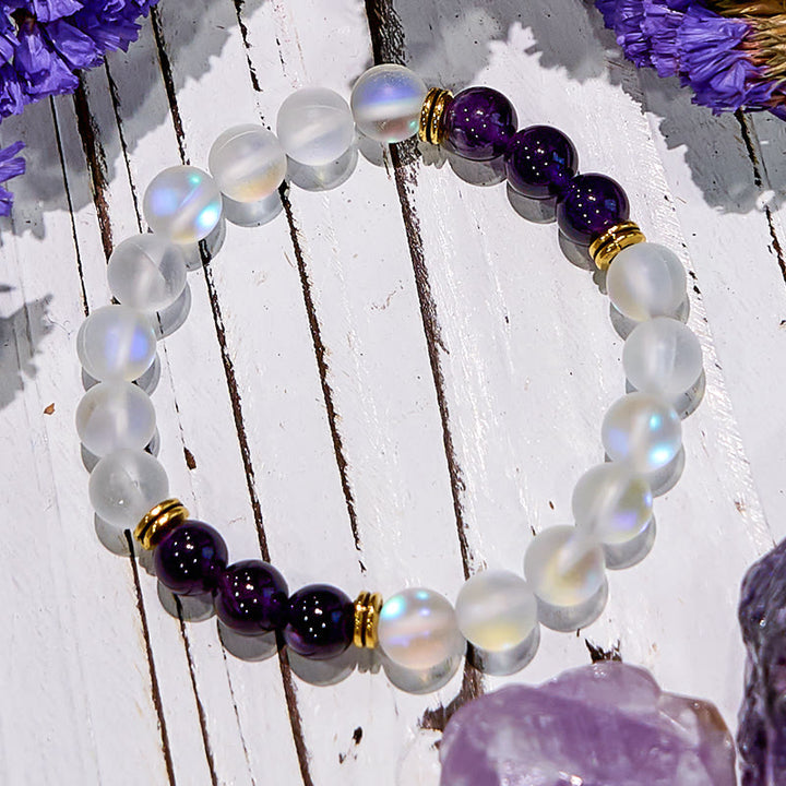 Bracelet en quartz naturel Angel Aura à paillettes givrées Olivenorma