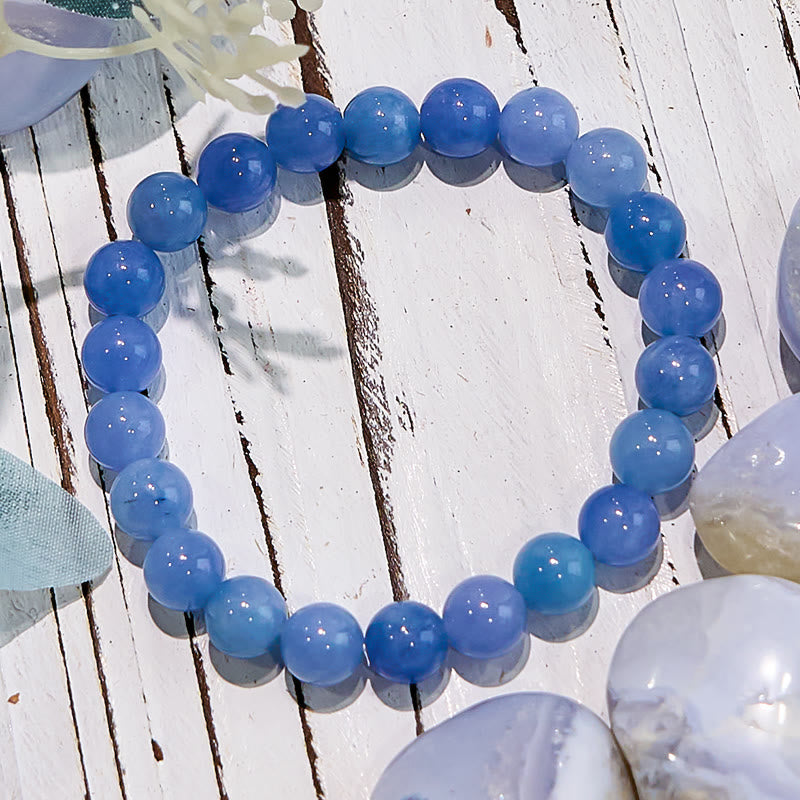 Bracelet de perles de guérison en aigue-marine naturelle Olivenorma