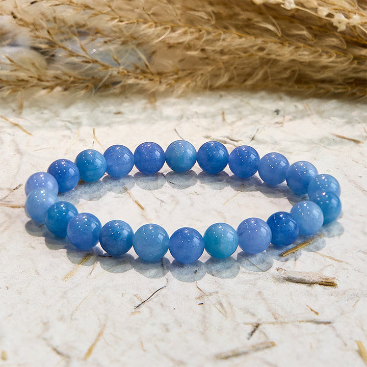 Bracelet de perles de guérison en aigue-marine naturelle Olivenorma