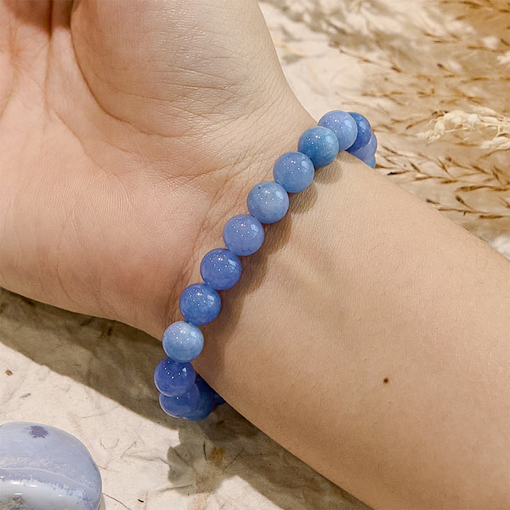 Bracelet de perles de guérison en aigue-marine naturelle Olivenorma