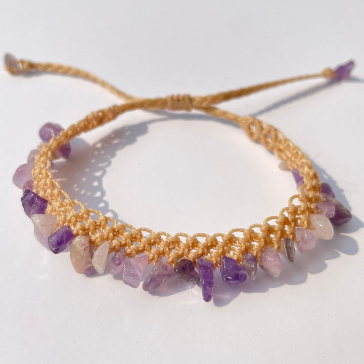 Bracelet tressé en pierre de cristal naturel Olivenorma