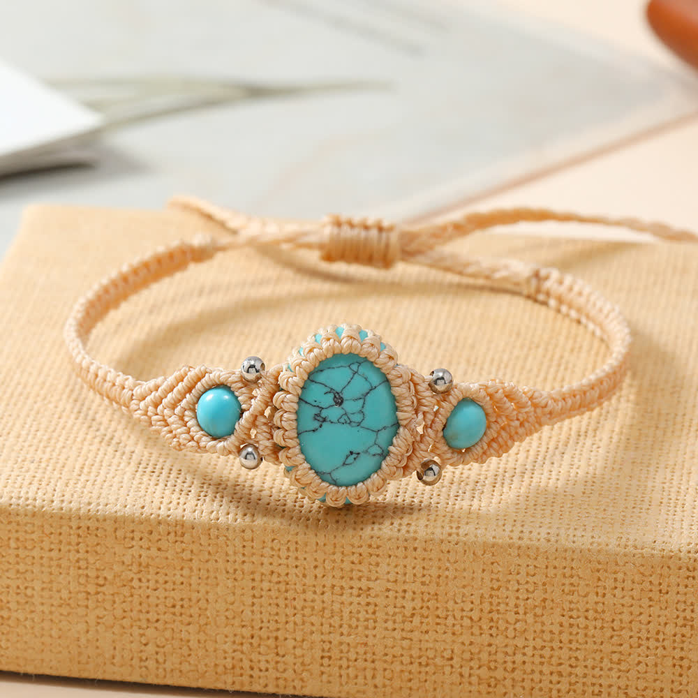 Bracelet tressé en cristal ovale enveloppé tissé Olivenorma