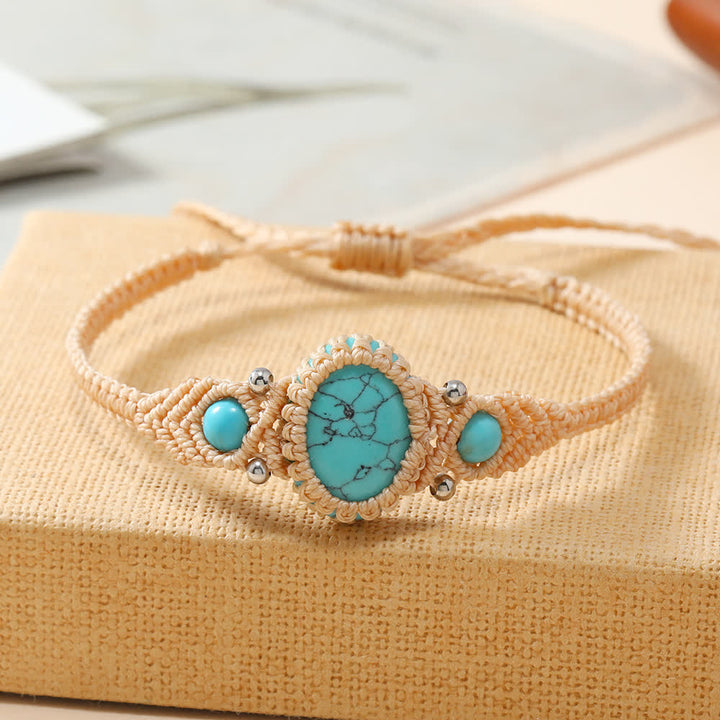 Bracelet tressé en cristal ovale enveloppé tissé Olivenorma