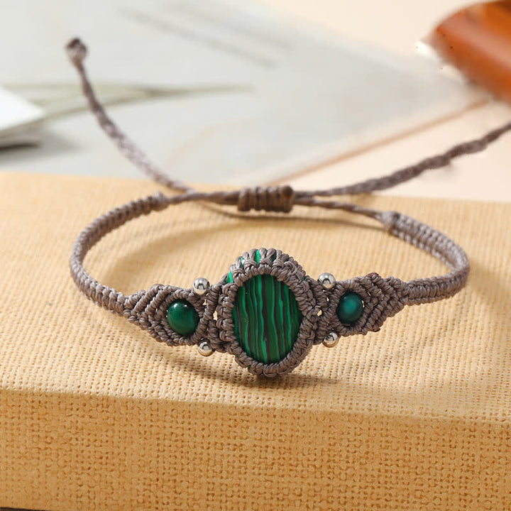 Bracelet tressé en cristal ovale enveloppé tissé Olivenorma