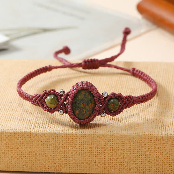 Bracelet tressé en cristal ovale enveloppé tissé Olivenorma