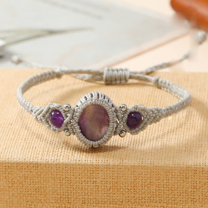 Bracelet tressé en cristal ovale enveloppé tissé Olivenorma