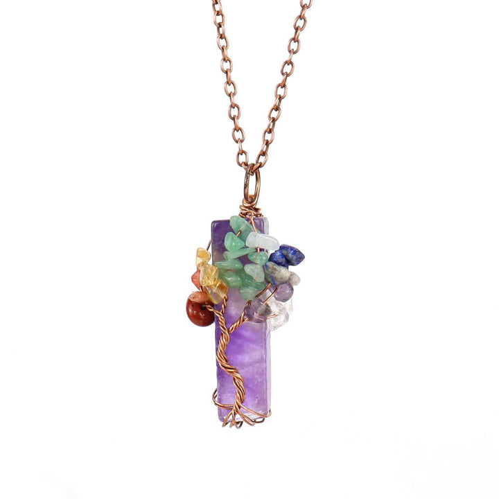 Collier pendentif rectangulaire en pierre naturelle avec Olivenorma