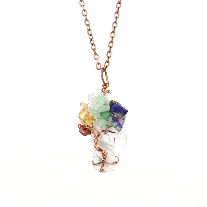 Collier pendentif rectangulaire en pierre naturelle avec Olivenorma