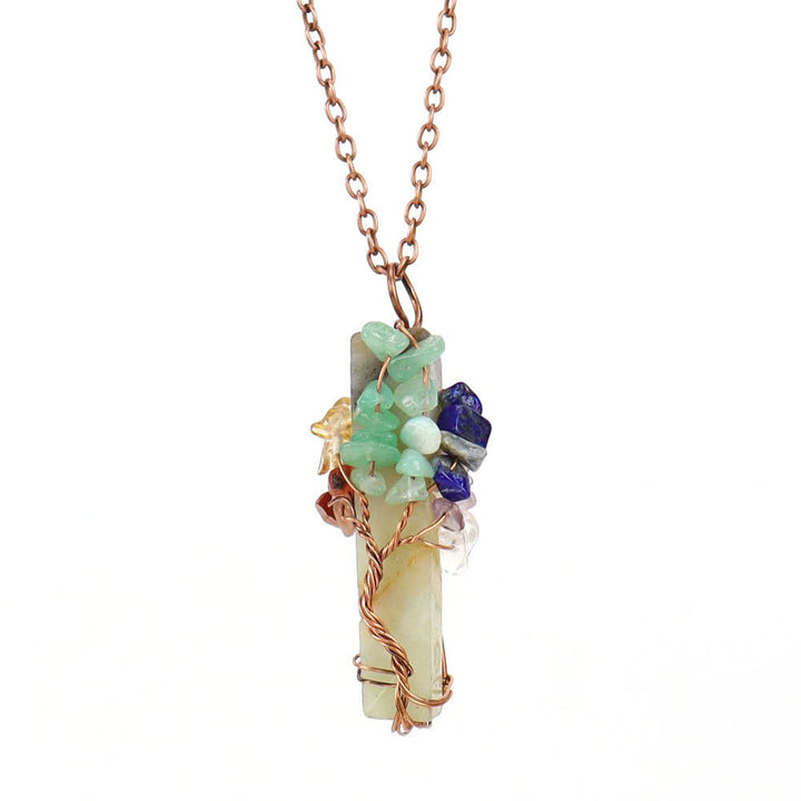 Collier pendentif rectangulaire en pierre naturelle avec Olivenorma