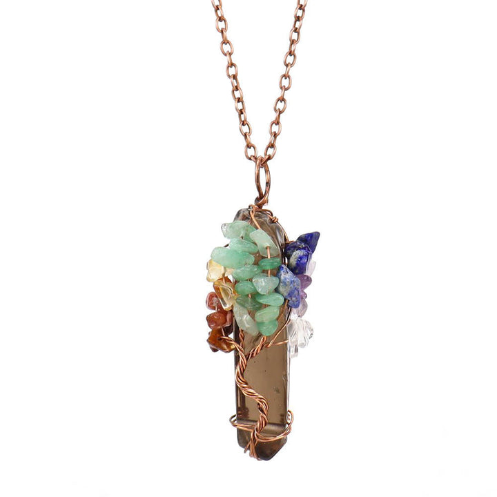 Collier pendentif rectangulaire en pierre naturelle avec Olivenorma