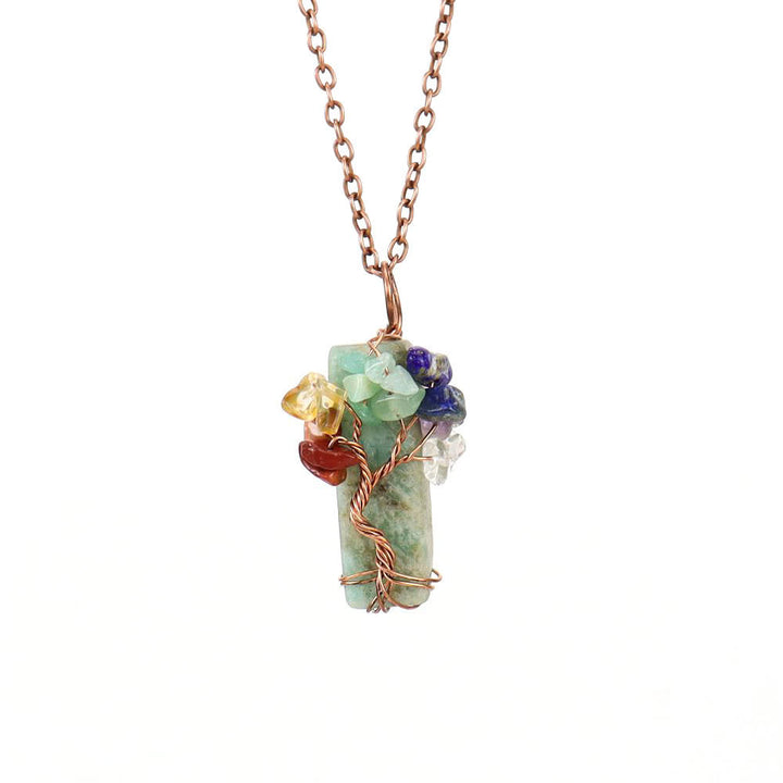 Collier pendentif rectangulaire en pierre naturelle avec Olivenorma