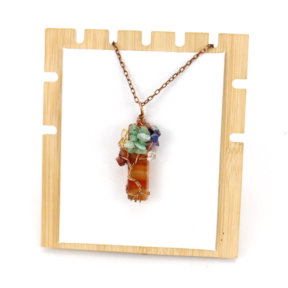 Collier pendentif rectangulaire en pierre naturelle avec Olivenorma