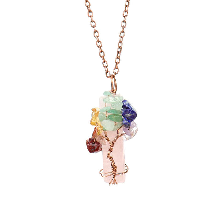 Collier pendentif rectangulaire en pierre naturelle avec Olivenorma
