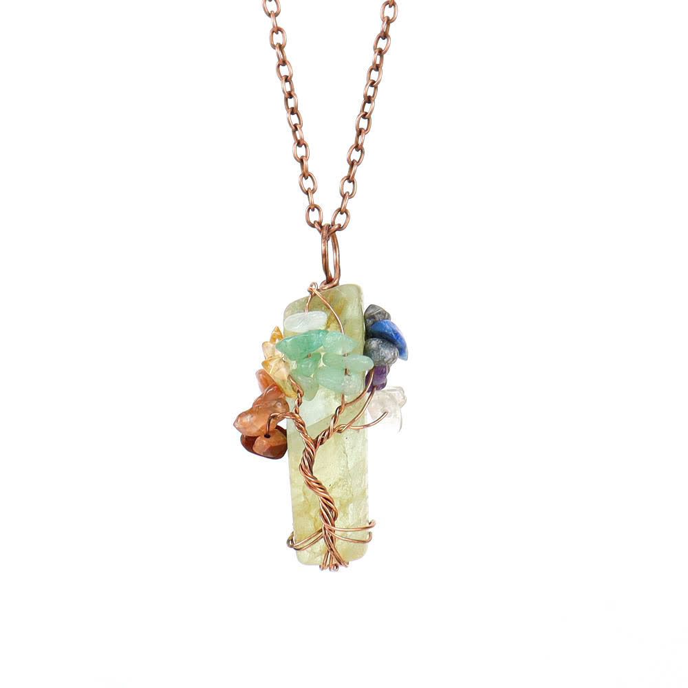 Collier pendentif rectangulaire en pierre naturelle avec Olivenorma