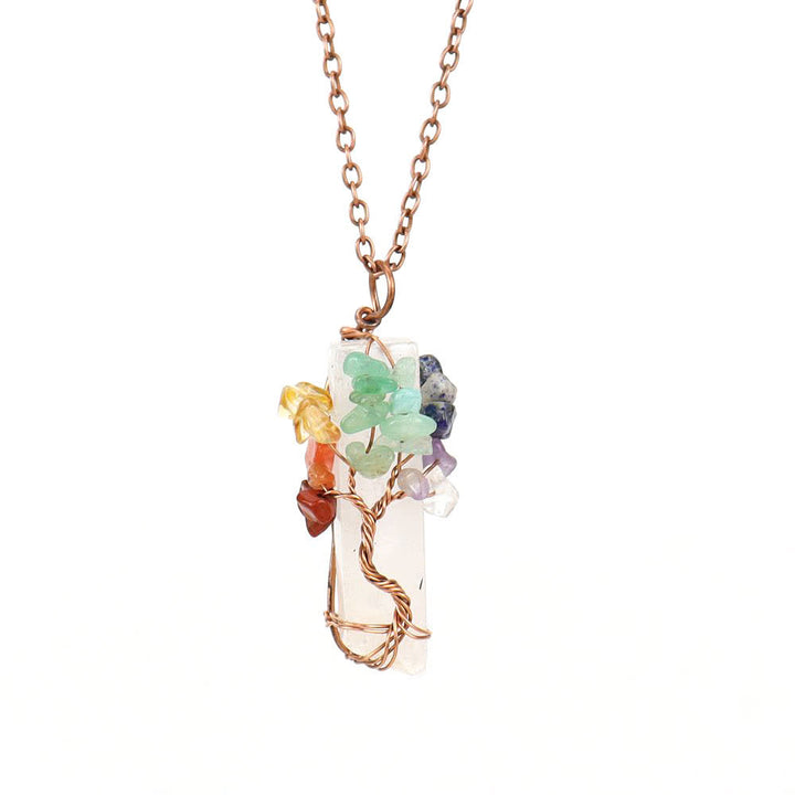 Collier pendentif rectangulaire en pierre naturelle avec Olivenorma