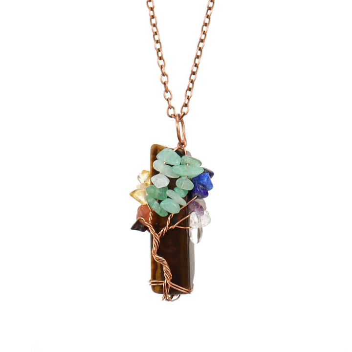 Collier pendentif rectangulaire en pierre naturelle avec Olivenorma