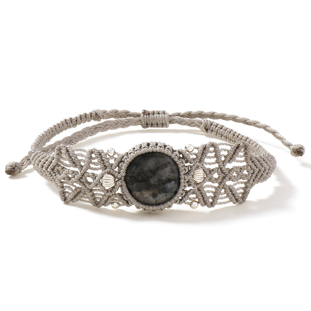 Collier et bracelet tressé en cristal de labradorite naturelle Olivenorma