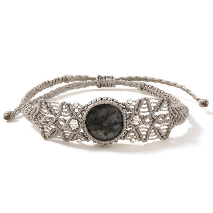Collier et bracelet tressé en cristal de labradorite naturelle Olivenorma