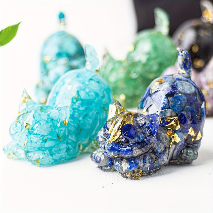 Figurine de chat en cristal Olivenorma Playful Blessing, décoration en pierre précieuse - image 76