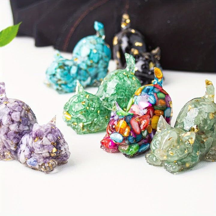 Figurine de chat en cristal Olivenorma Playful Blessing, décoration en pierre précieuse - image 75